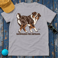 Backwards For Emphasis Australian Shepherd T-Shirt in Athletic Heather