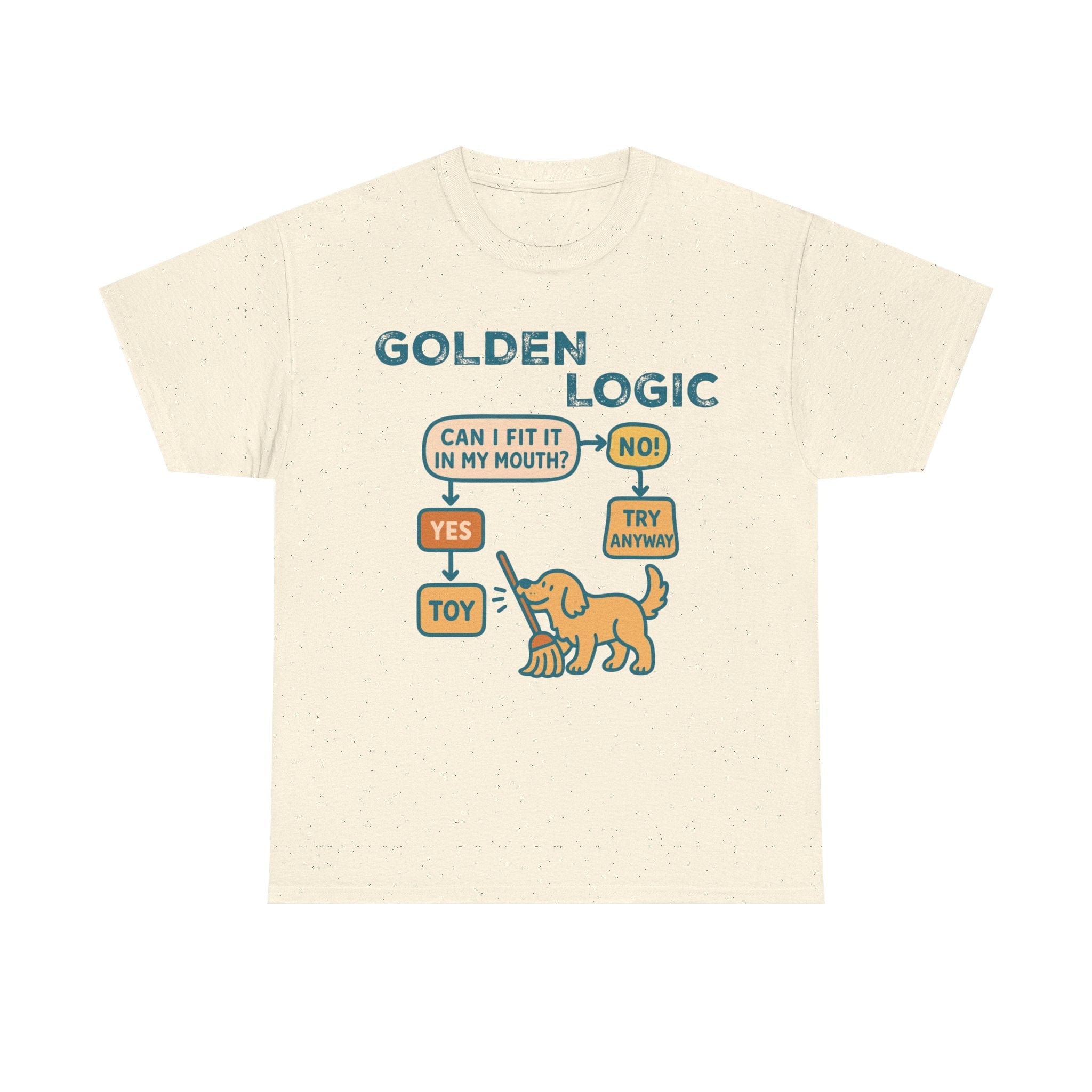Golden Retriever Logic -- Toy! Natural T-Shirt