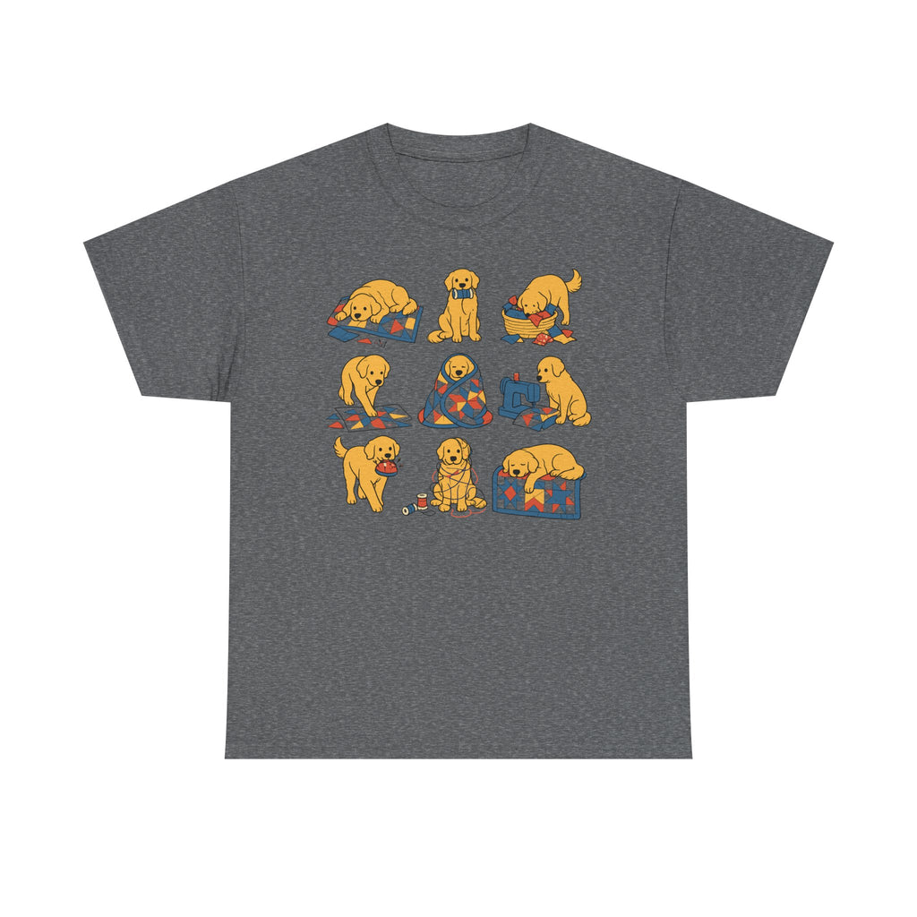 Cozy Golden Retriever Quilting Adventures T-Shirt