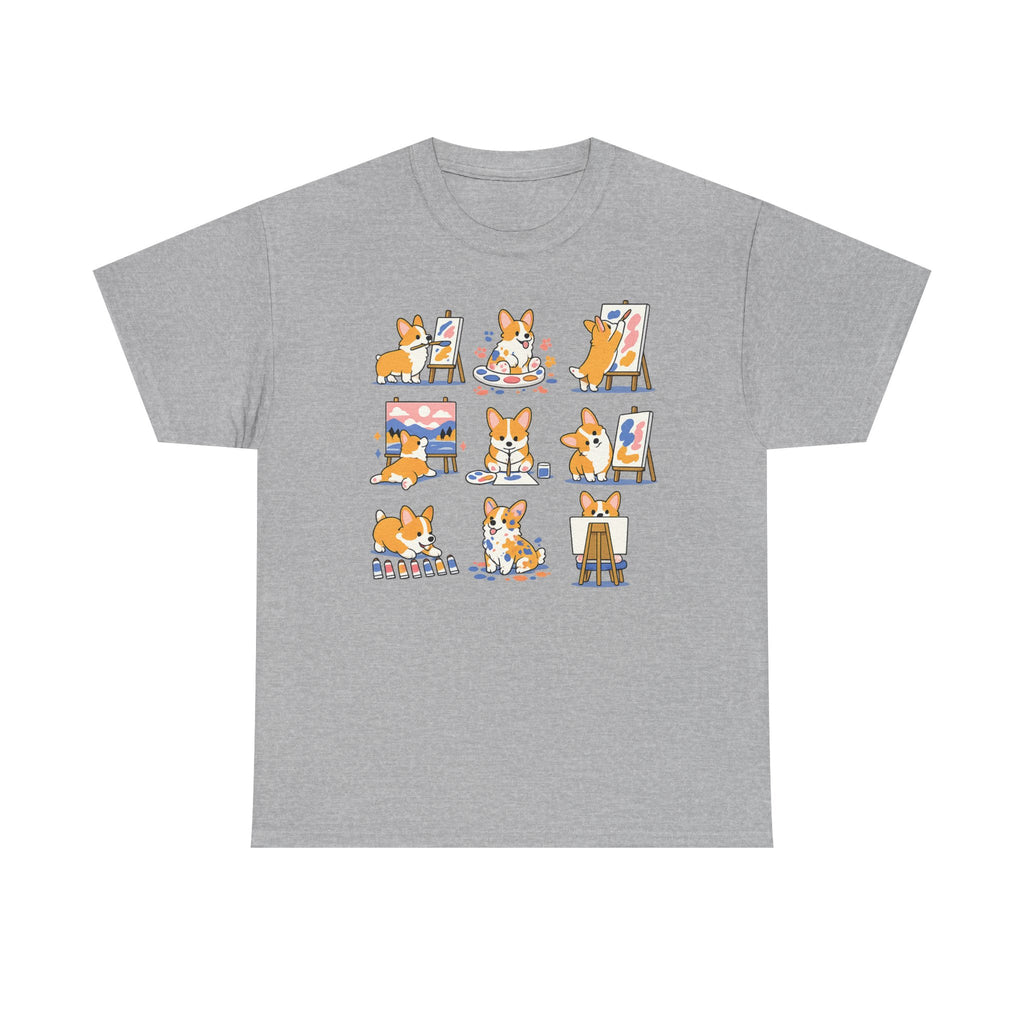 Whimsical Corgi Artist T-Shirt