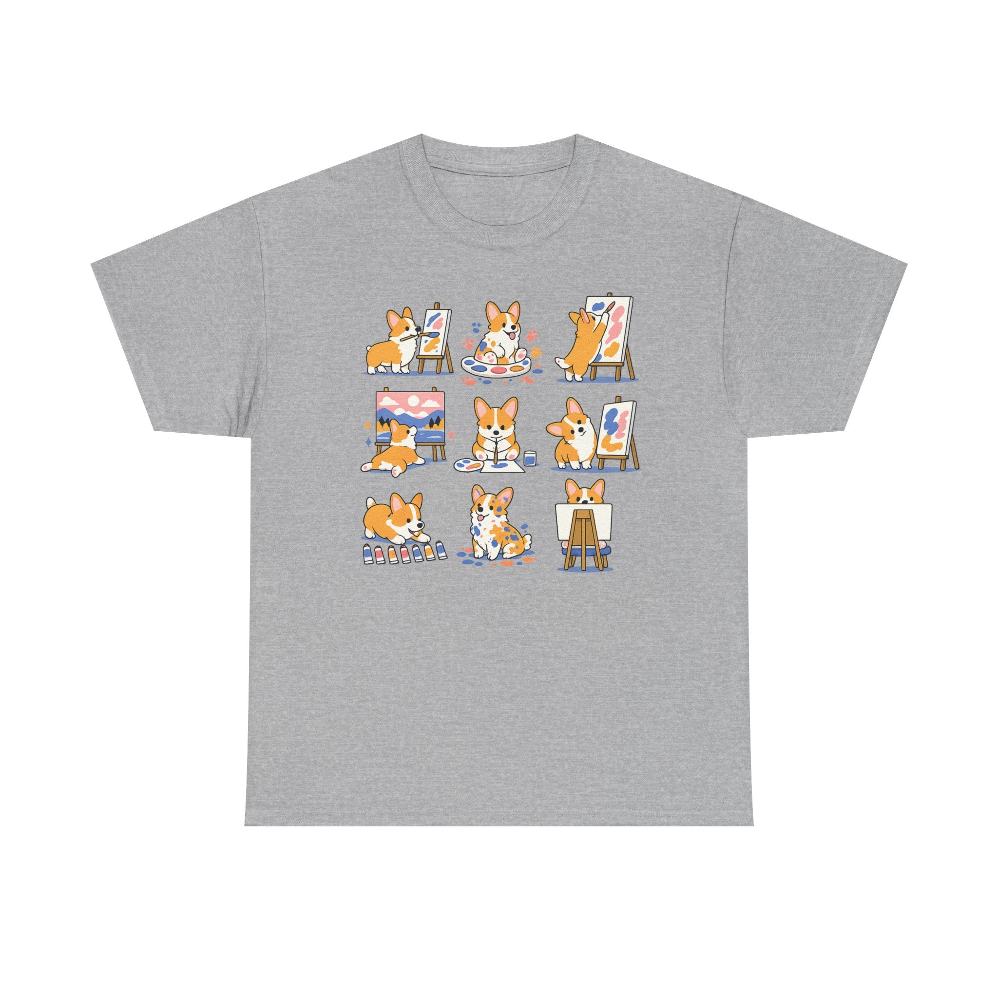 Whimsical Corgi Artist T-Shirt