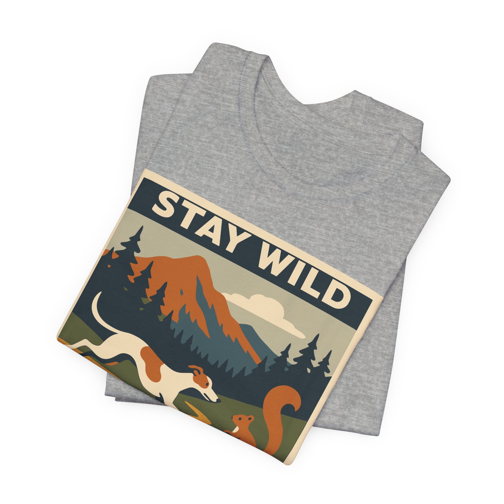 Greyhound Stay Wild Chase Squirrels Tee