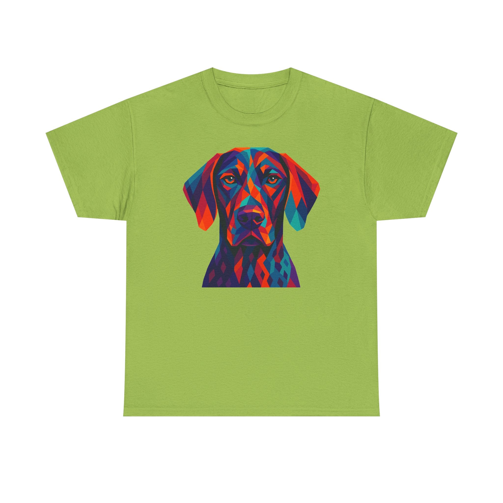 Abstract Geometric Art Vizsla Portrait Colorful Design t-shirt, view 2