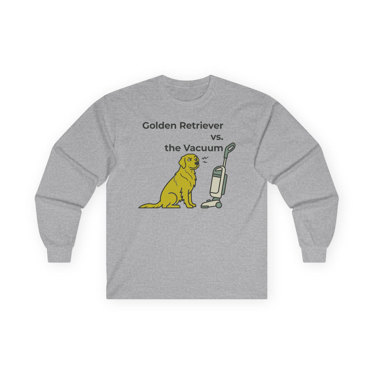 Golden Retriever vs. The Vacuum Long Sleeve Tee in Sport Grey