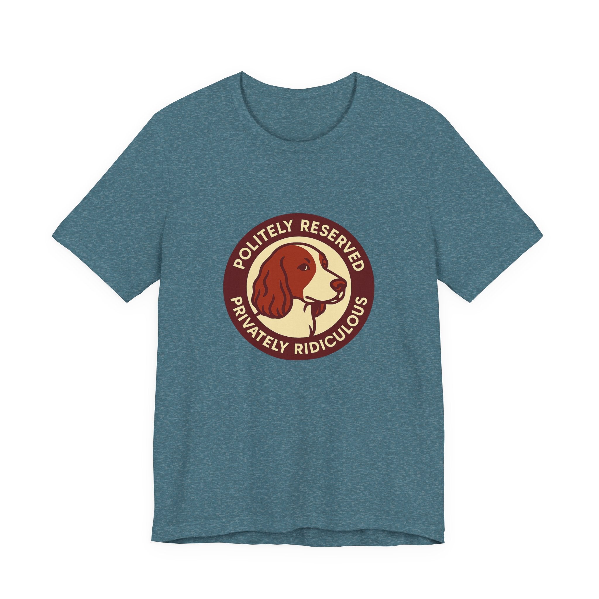 Welsh Springer Spaniel Politely Reserved Badge Tee
