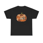 Pumpkin Full of Cute Sleeping Puppies Autumn Vibes T-Shirt