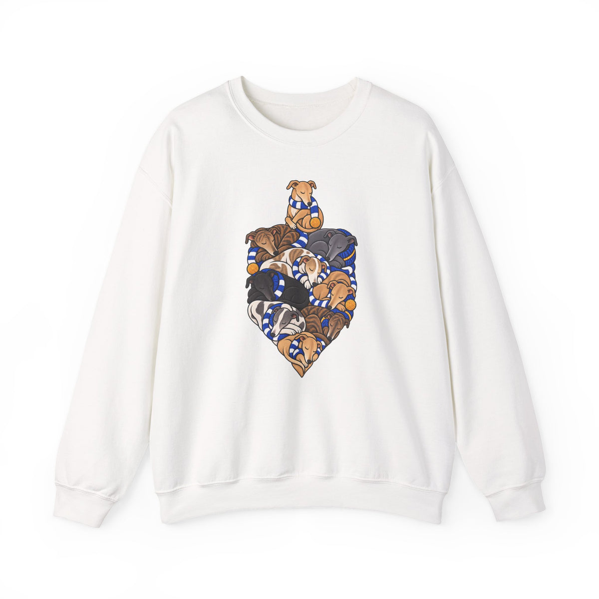 Greyhound Hanukkah Dreidel sweatshirt in White