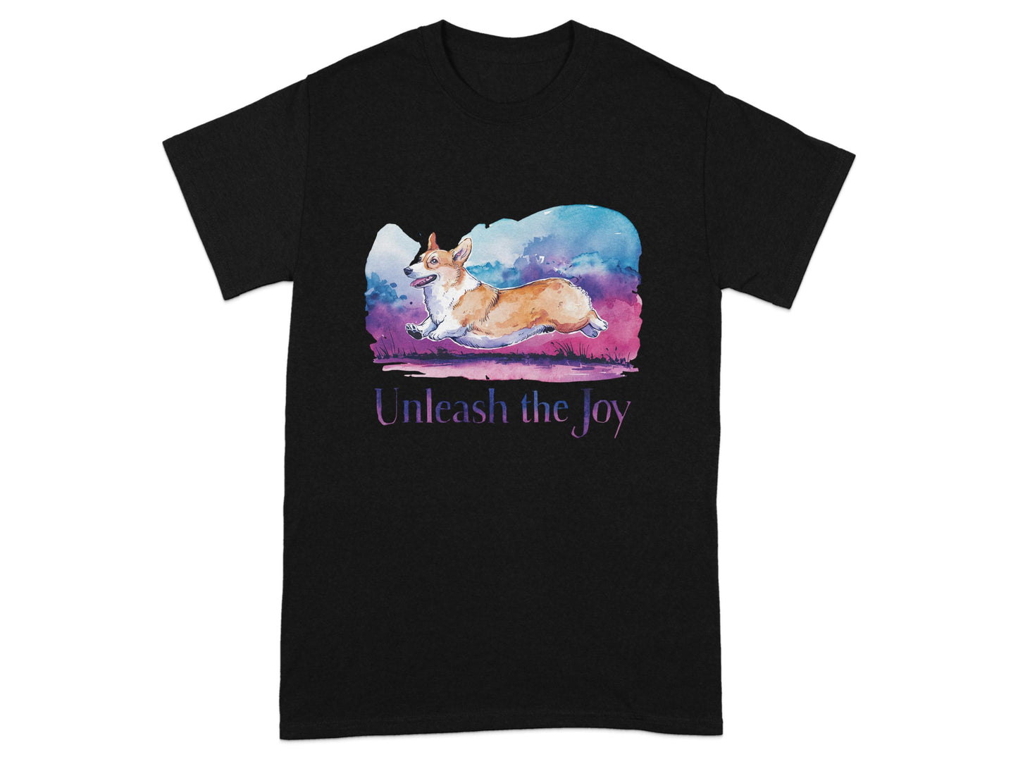 Unleash the Joy Corgi Watercolor Design T-Shirt product type