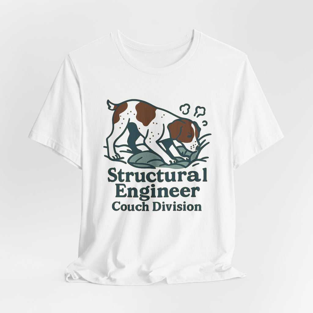 Brittany Spaniel Structural Engineer, Couch Division Tee