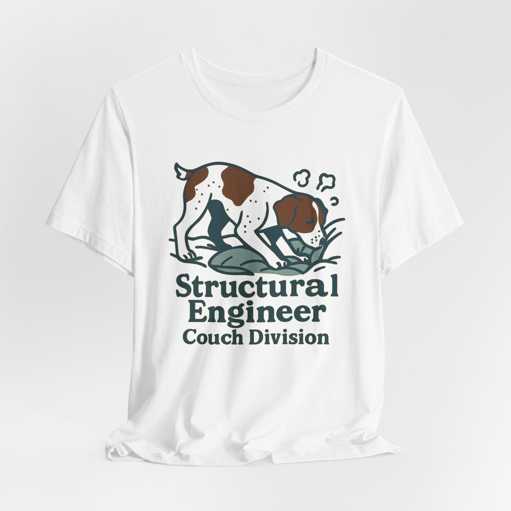 Brittany Spaniel Structural Engineer, Couch Division Tee