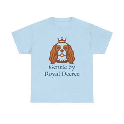 Cotton Tee with Cavalier King Charles Spaniel 'Gentle by Royal Decree'