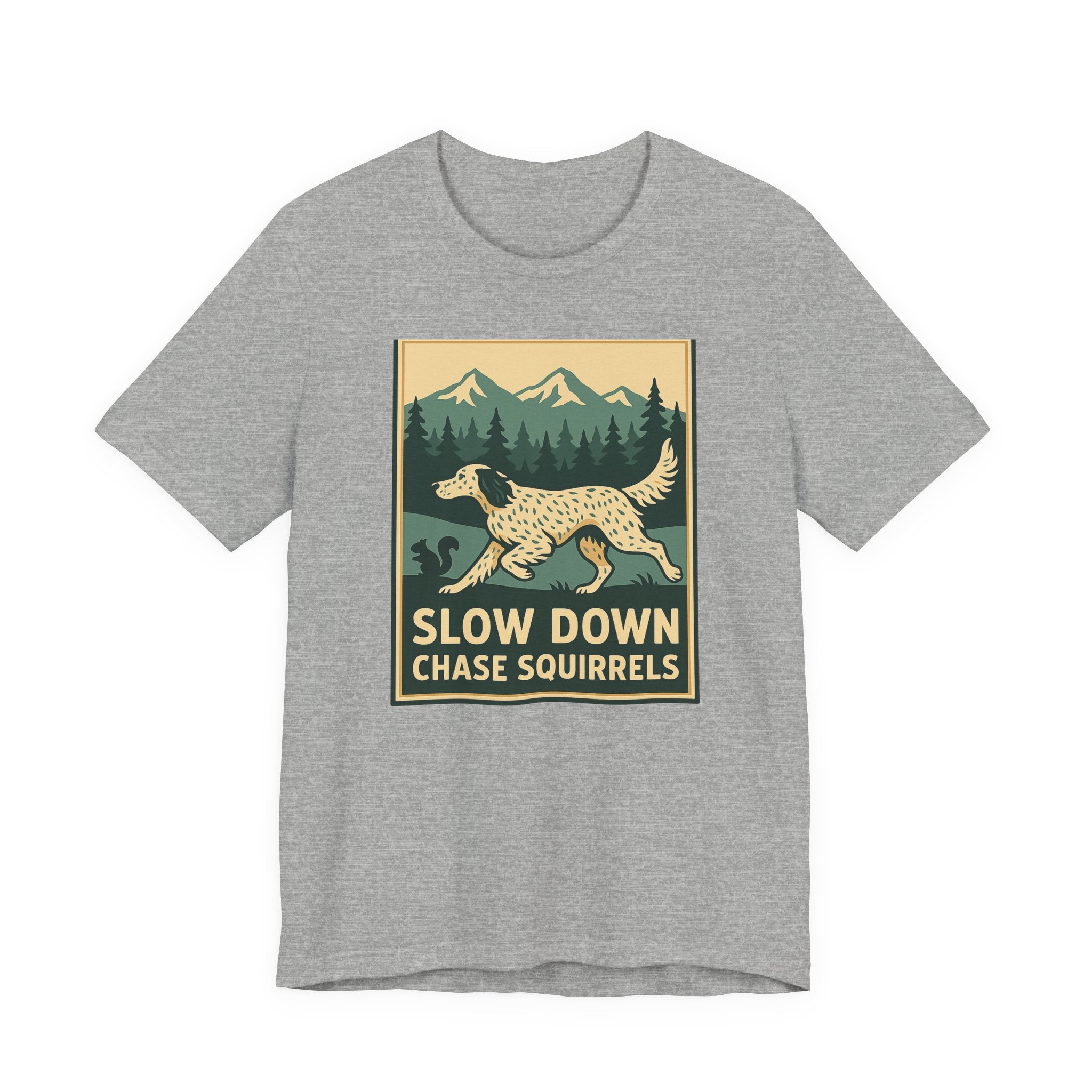 English Setter Chase Squirrels Tee
