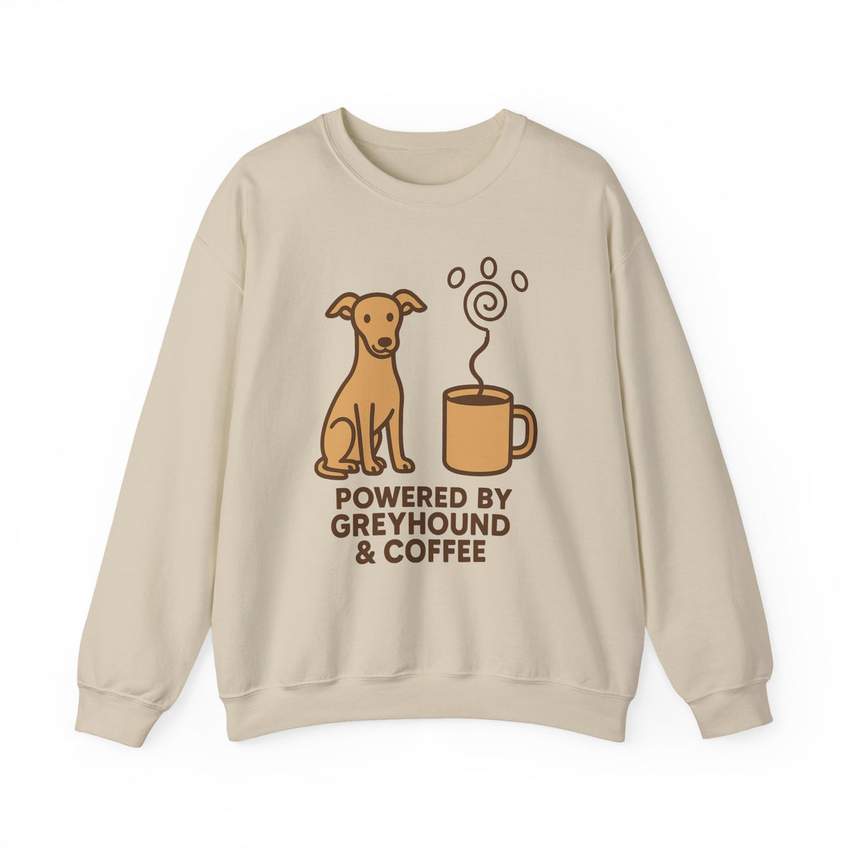 Powered by Greyhound & Coffee Sweatshirt in Sand