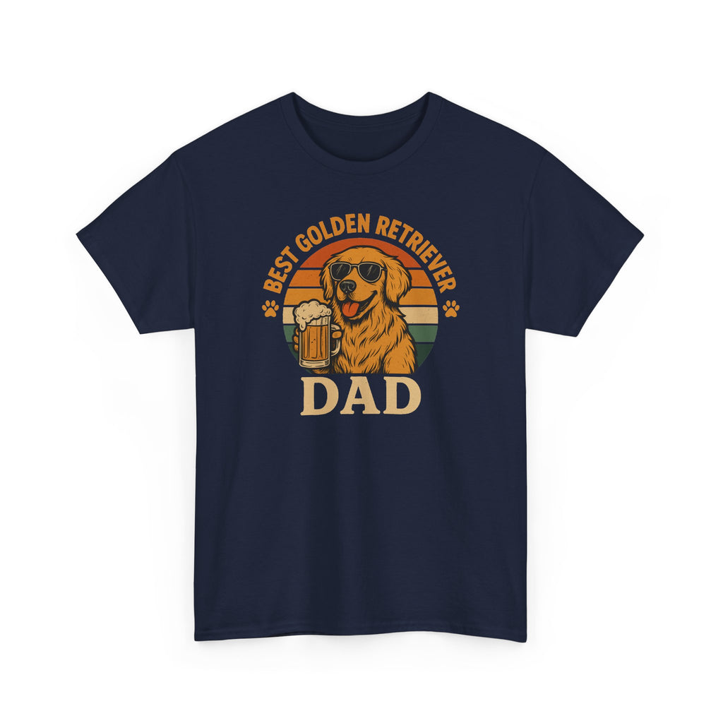 Best Golden Retriever Dad with Beer and Shades T-Shirt