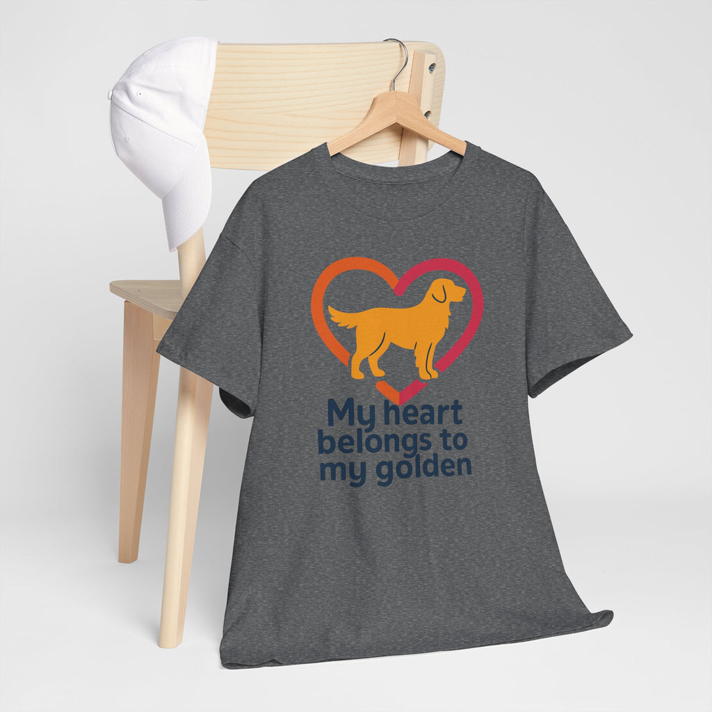 Golden Retriever "My heart belongs to my golden" t-shirt