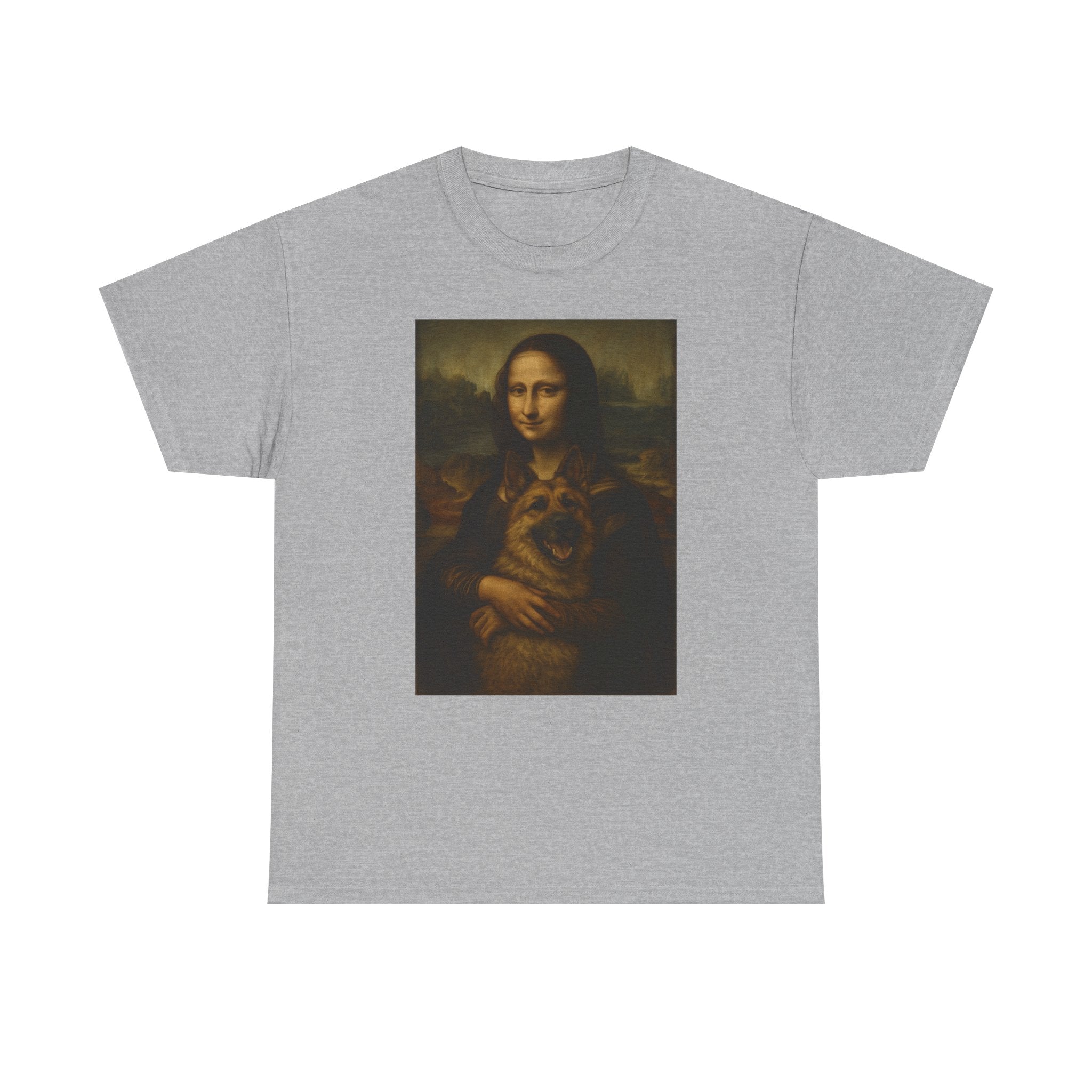 Mona Lisa German Shepherd Dog Friendship Artwork T-Shirt