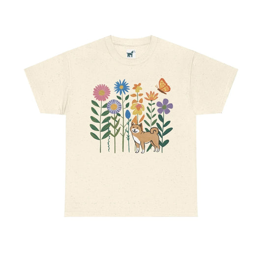 Floral Shiba T Shirt Natural T-shirt