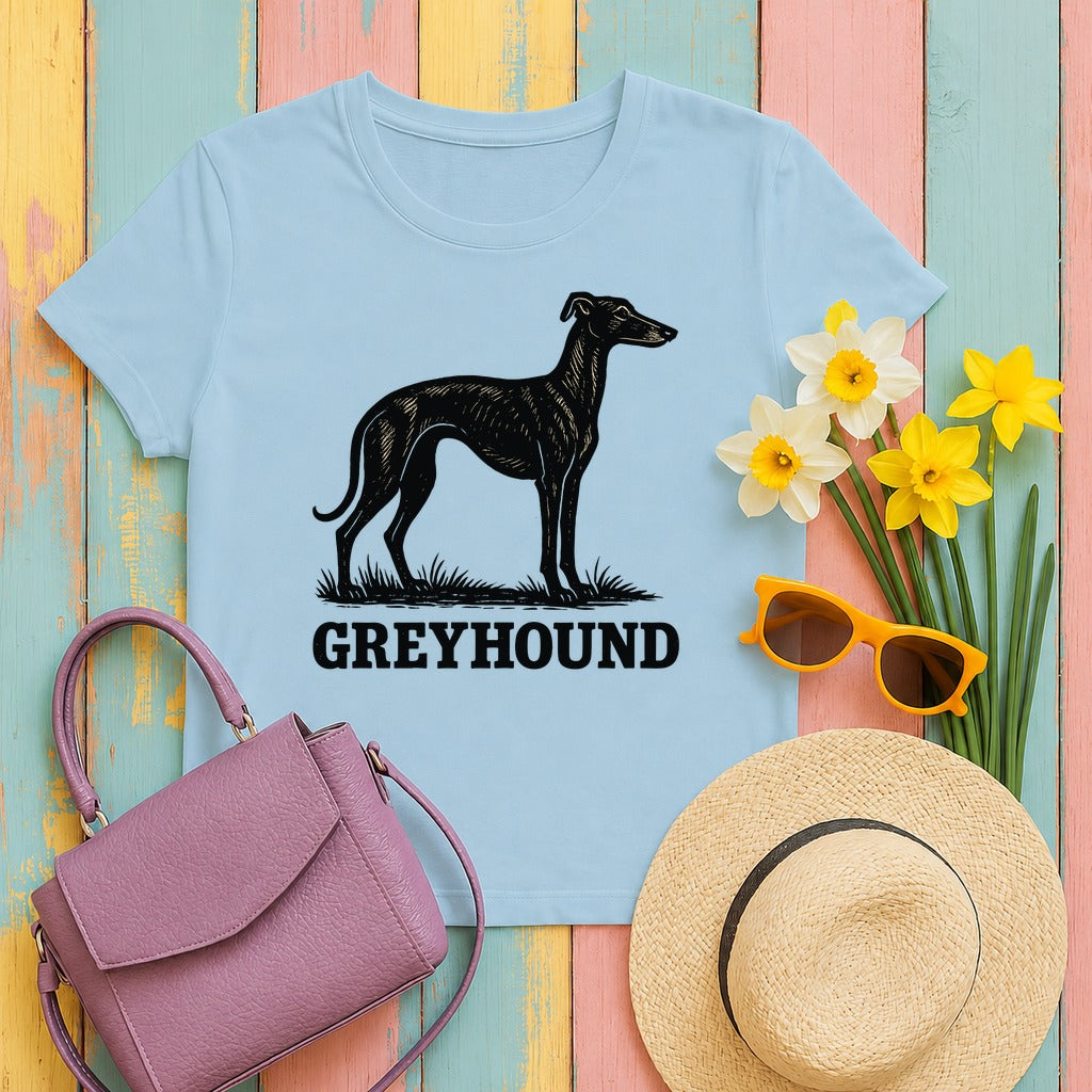 Greyhound Silhouette Tee in Light Blue