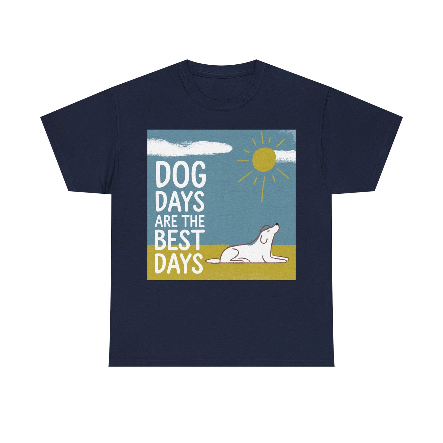 Dog Days Unisex Tee, Casual Summer Shirt, Pet Lover Gift, Beach Day Wear, Dog Enthusiasts Apparel Navy T-Shirt