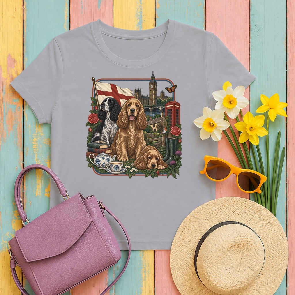 Cocker Spaniel England Heritage tee, Athletic Heather