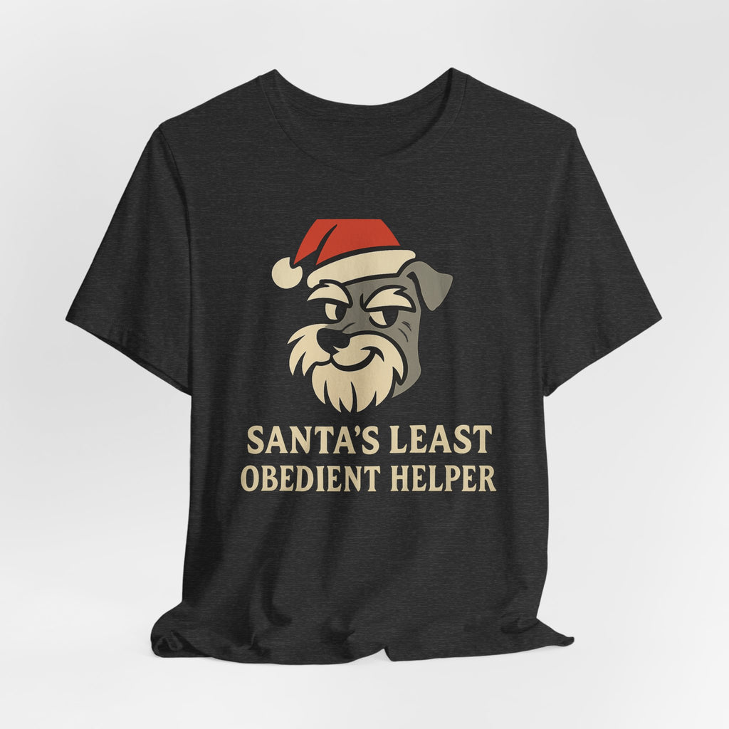 Santa's Least Obedient Helper Schnauzer Christmas T-Shirt