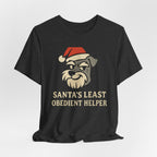 Santa's Least Obedient Helper Schnauzer Christmas T-Shirt
