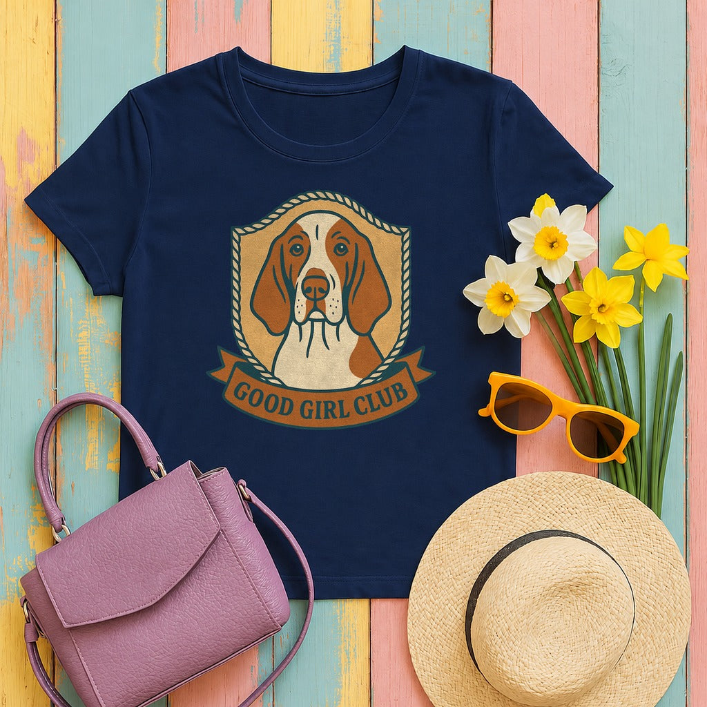 Bracco Italiano Good Girl Club Tee in Navy