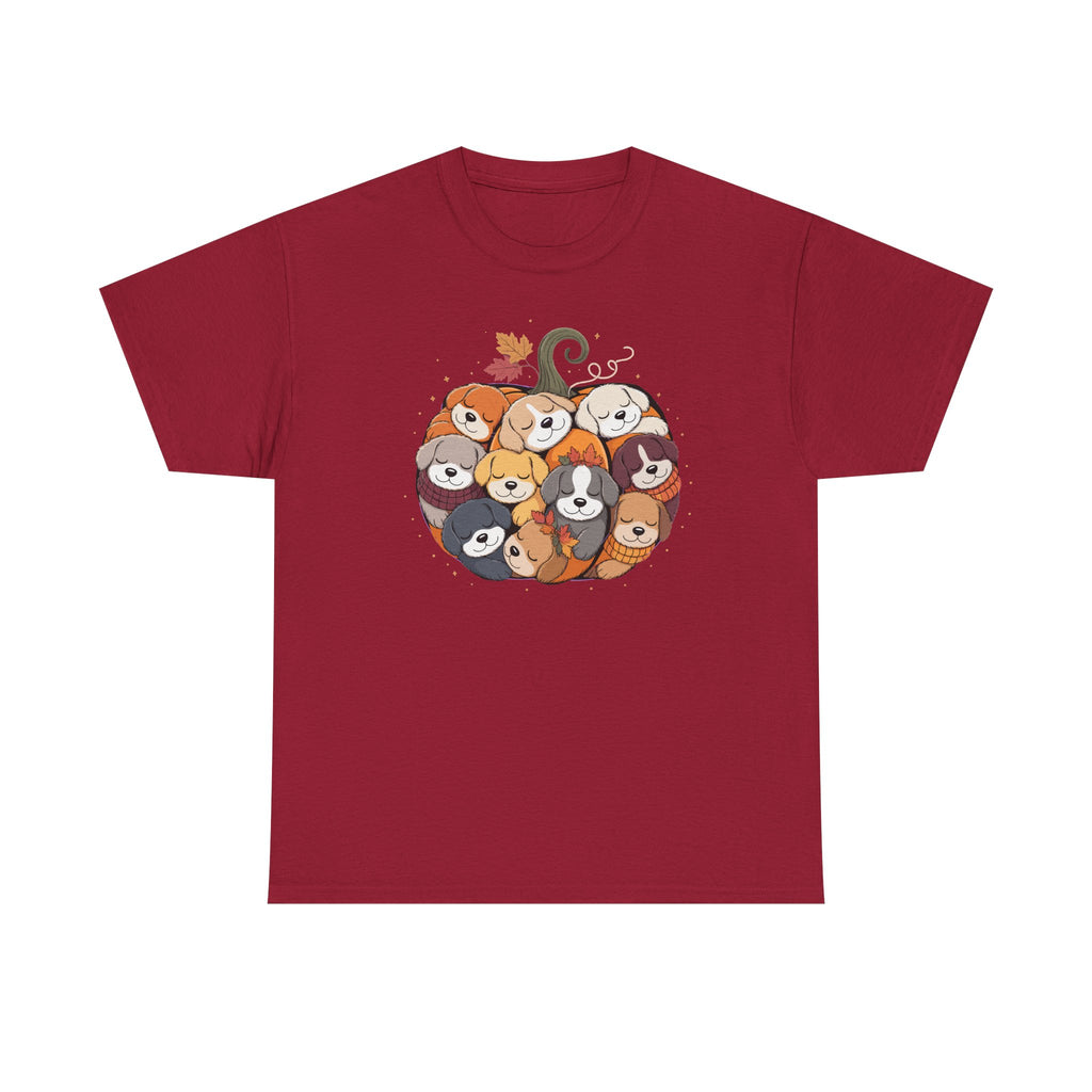 Dogs in Pumpkin Pile Autumn Festive Season Graphic T-Shirt