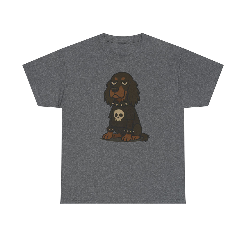 Goth Punk Gordon Setter With Skull T-Shirt