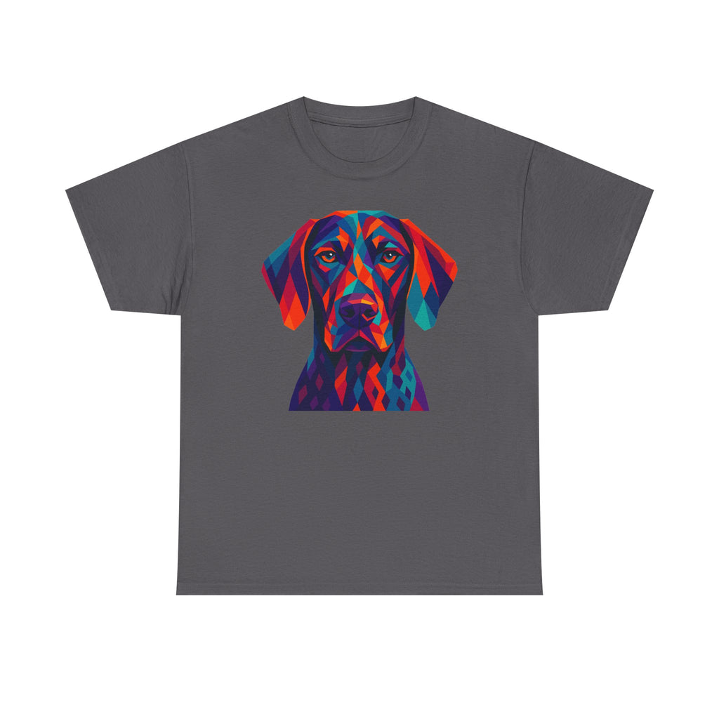 Abstract Geometric Art Vizsla Portrait Colorful Design t-shirt, view 3