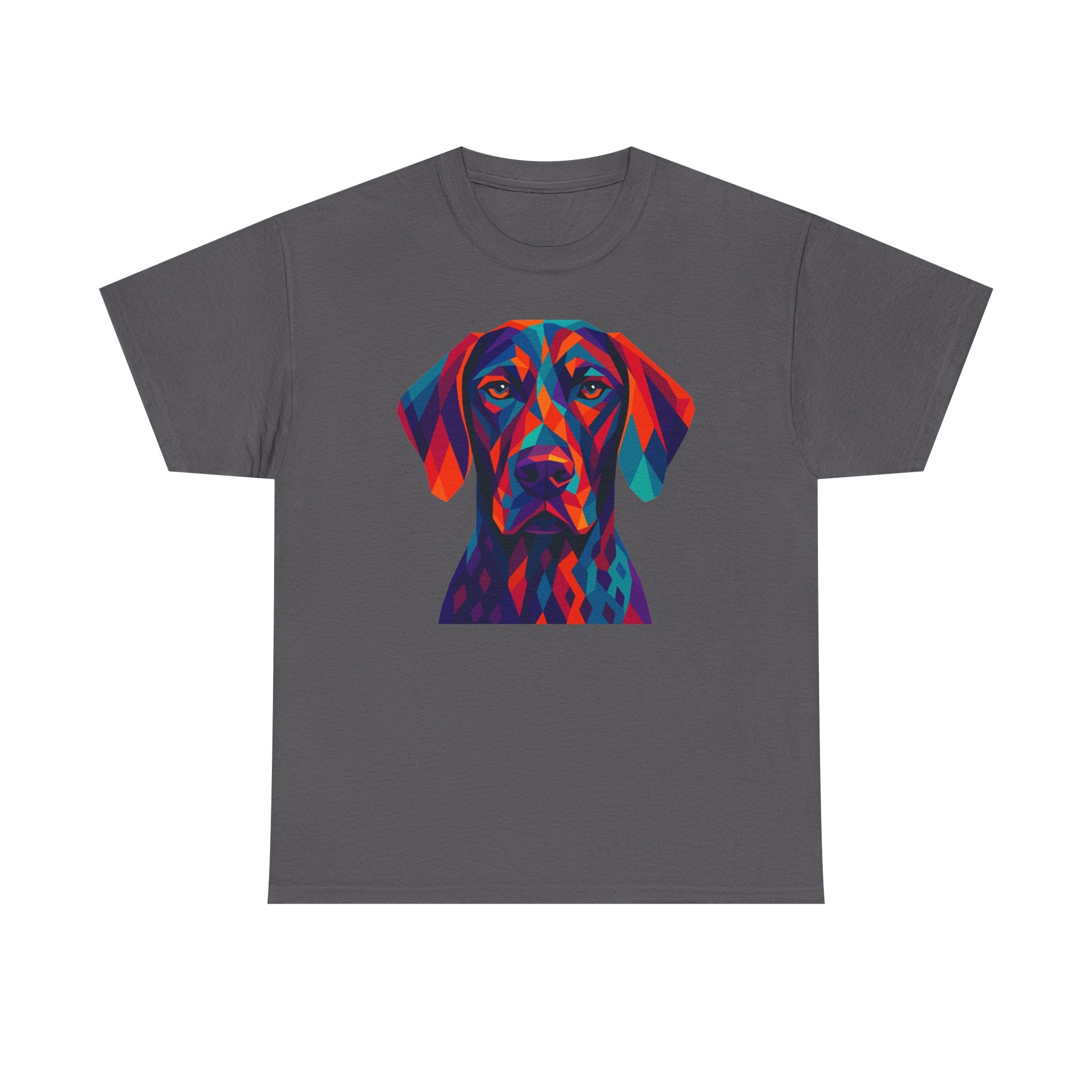 Abstract Geometric Art Vizsla Portrait Colorful Design t-shirt, view 3