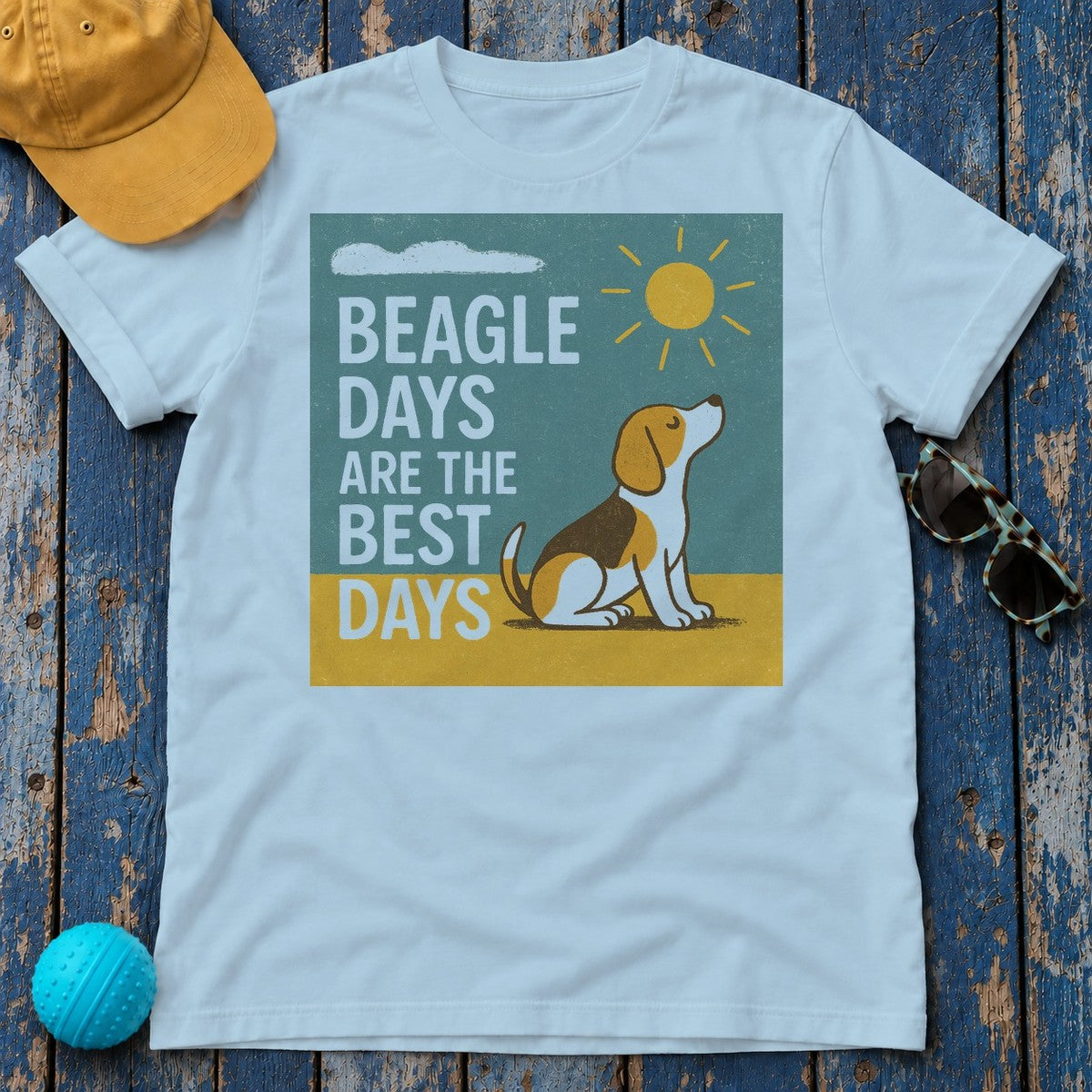 Beagle Days Sunshine T-shirt in Light Blue