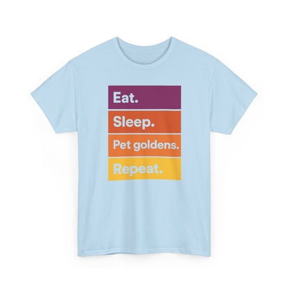 Color Block Unisex Tee - Eat, Sleep, Pet Goldens, Repeat TShirt