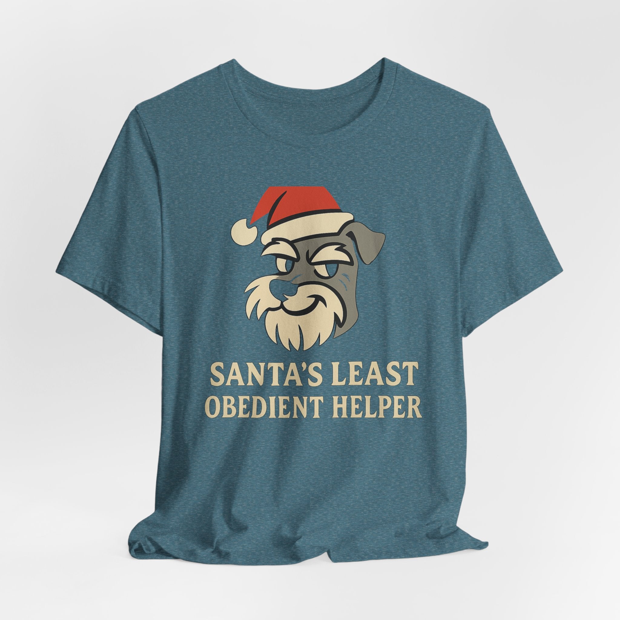 Santa's Least Obedient Helper Schnauzer Christmas T-Shirt