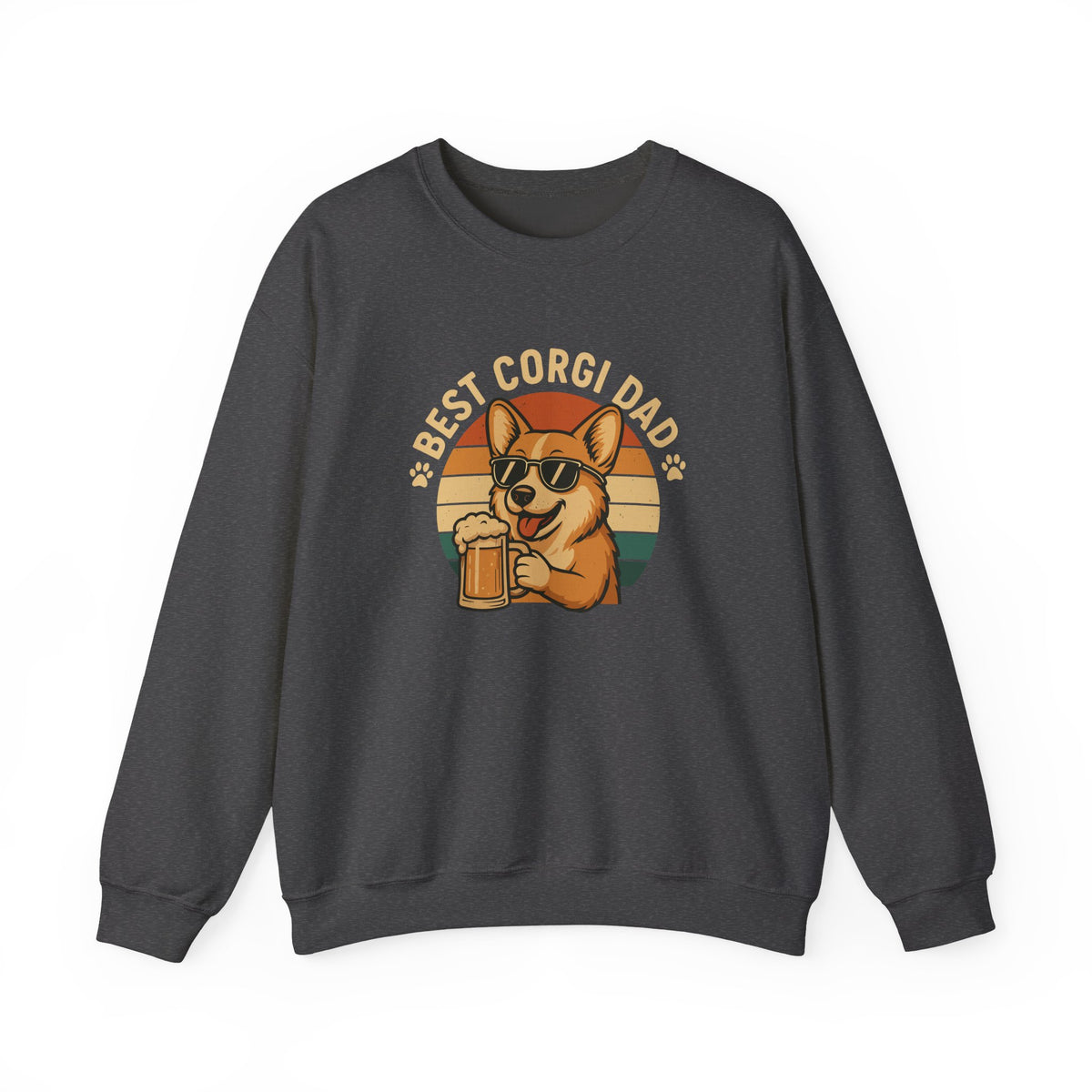 Best Corgi Dad Beer Lover Dog Retro Style Art Sweatshirt