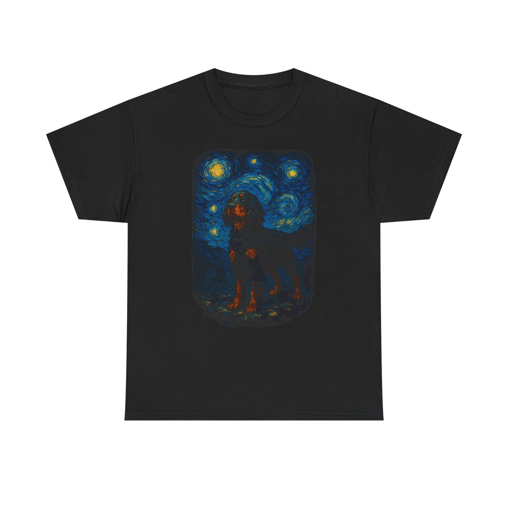 Gordon Setter With Starry Night Van Gogh Style Artwork T-Shirt