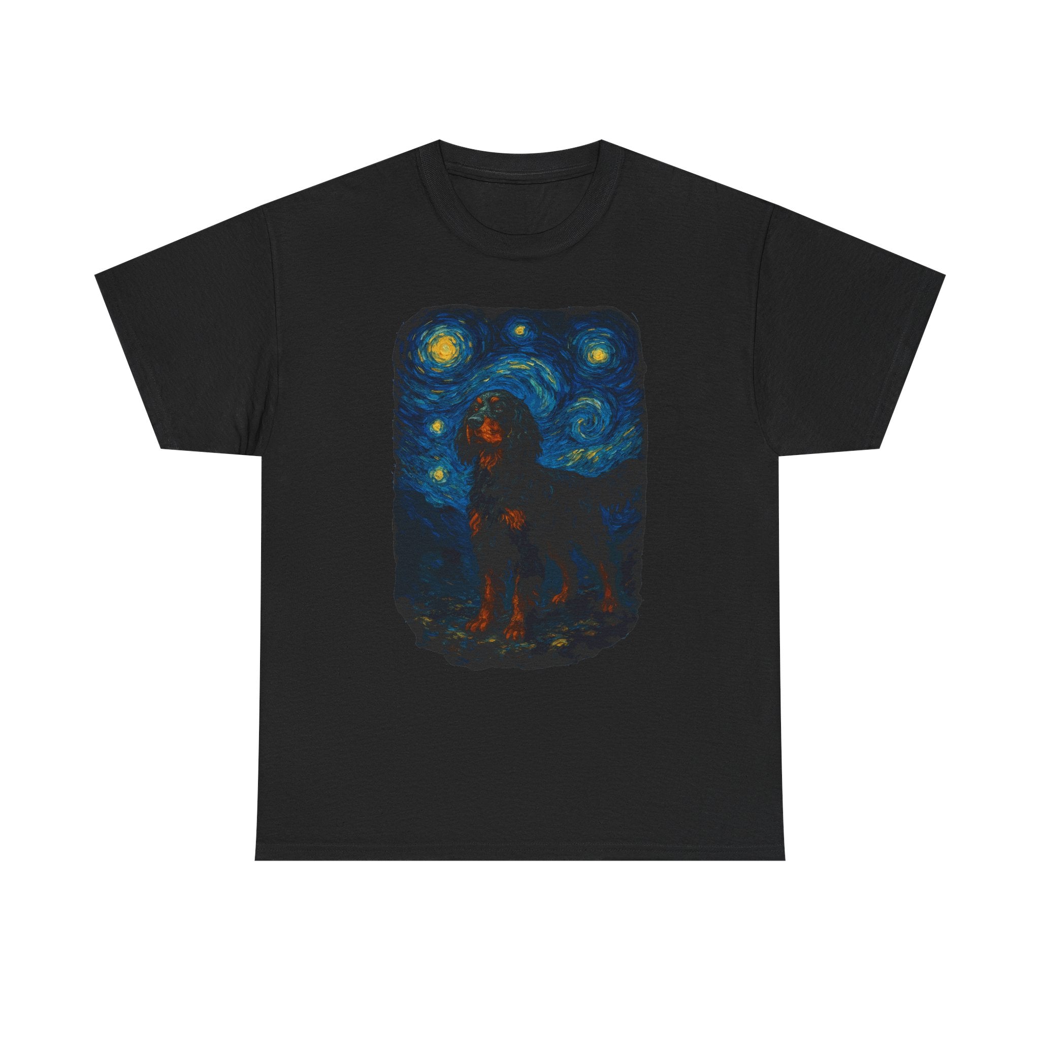 Gordon Setter With Starry Night Van Gogh Style Artwork T-Shirt