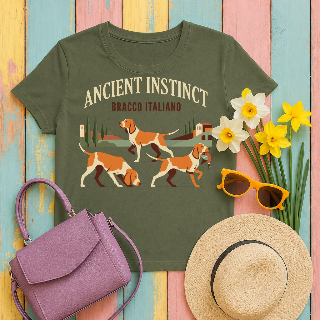 migbackfill ancient-instinct-bracco-italiano-t-shirt tee flat lay hero v8
