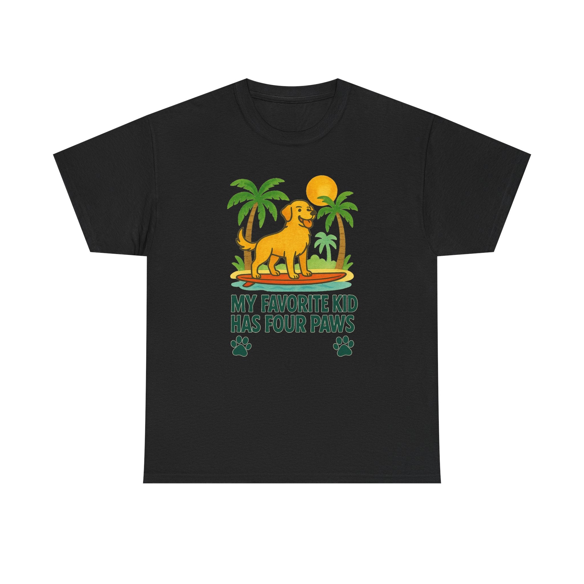 My Favorite Kid Has Four Paws Smiling Golden Retriever T-Shirt