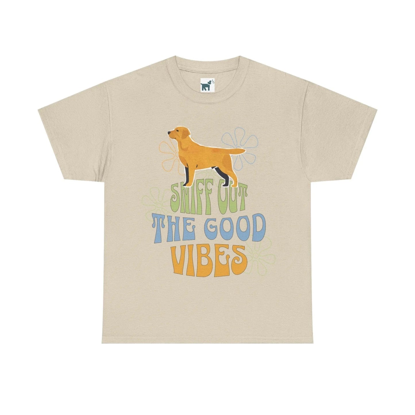 Sniff out the Good Vibes Yellow Lab T Shirt Sand T-shirt
