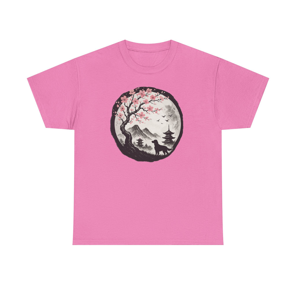 Gordon Setter Under Sakura Trees Landscape T-Shirt