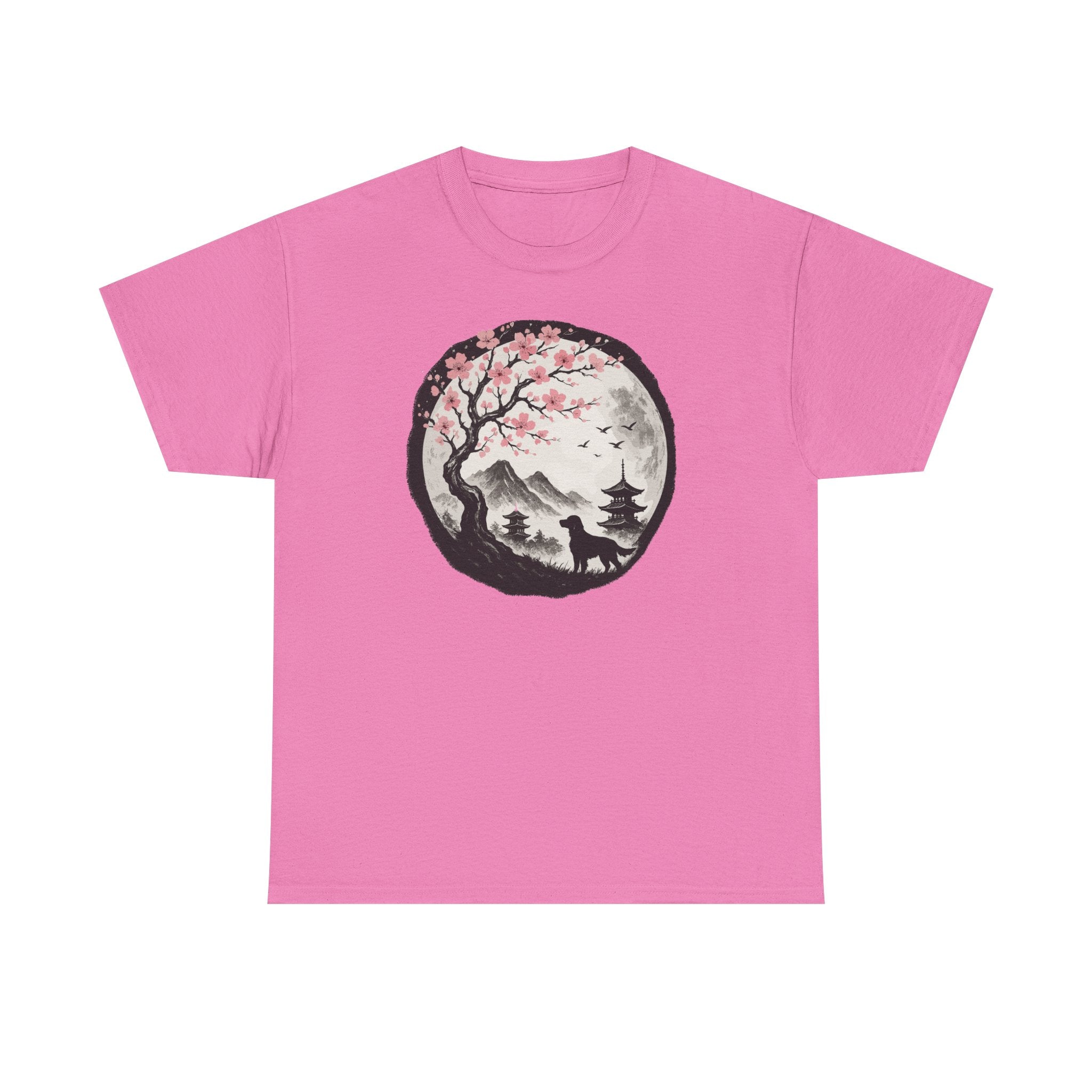 Gordon Setter Under Sakura Trees Landscape T-Shirt