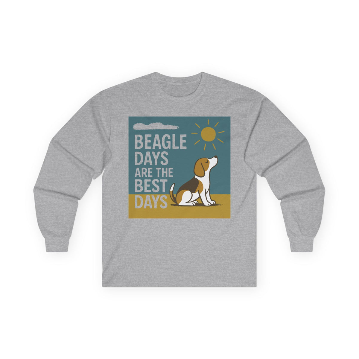 Beagle Days Retro Sunshine Long Sleeve Tee in Sport Grey