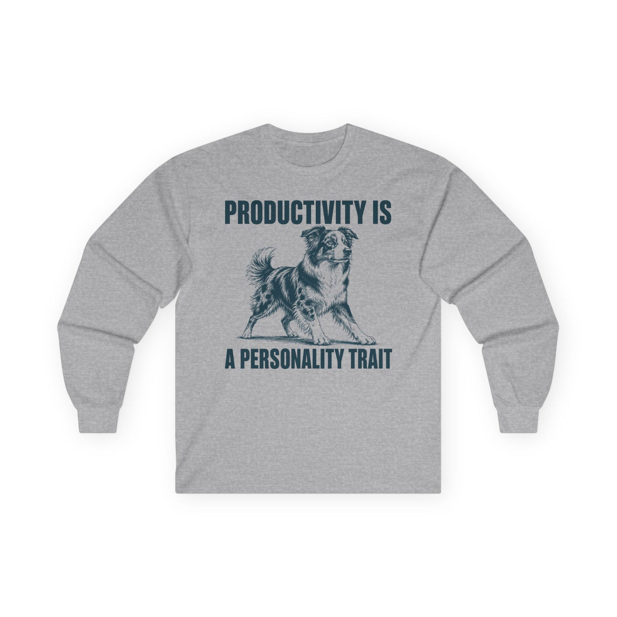 Productivity Trait Aussie Long Sleeve Tee in Sport Grey