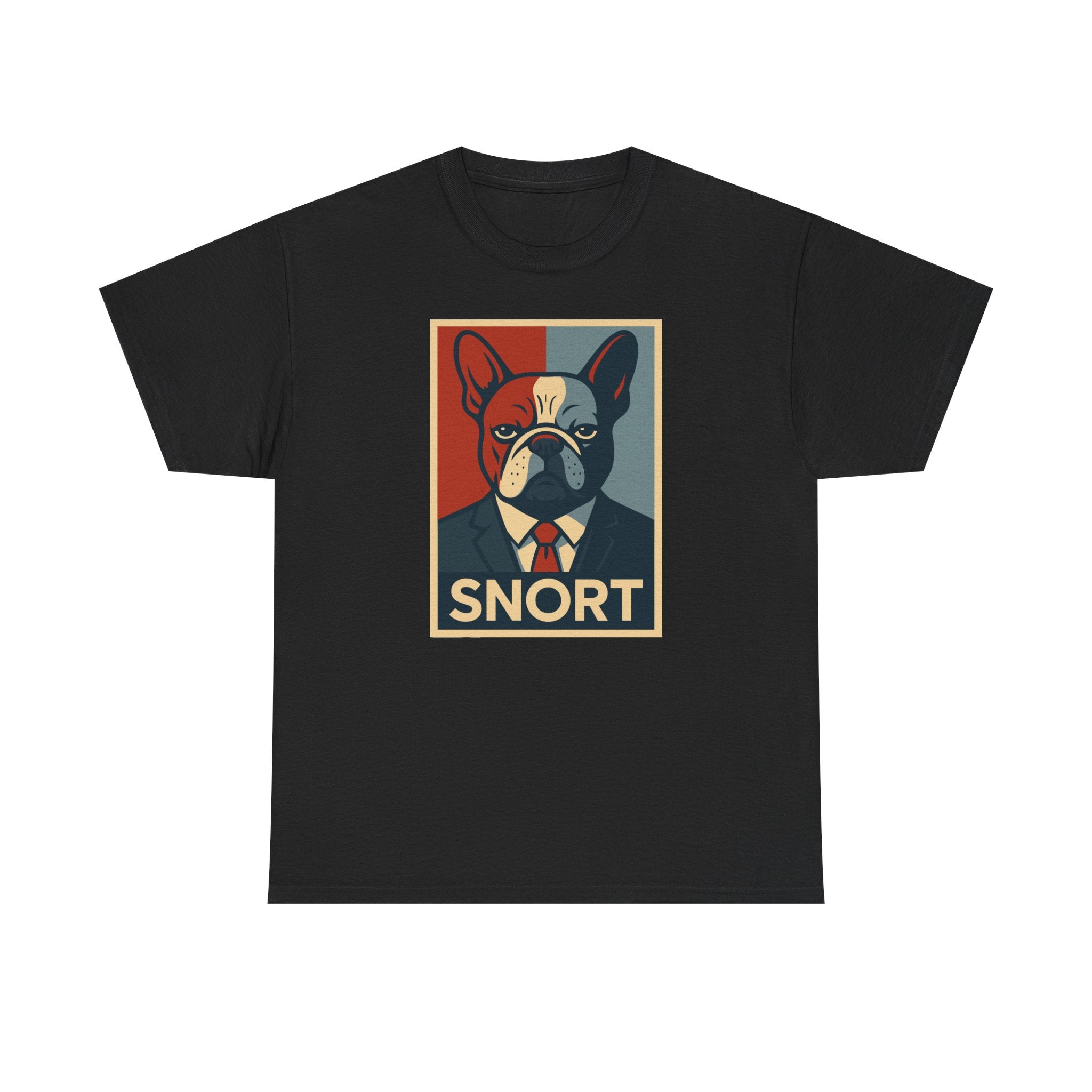 Snort French Bulldog Dog with Suit Design Funny T-Shirt