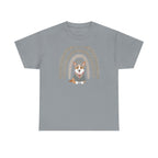 Cute Corgi with Rainbow Stars Print T-Shirts