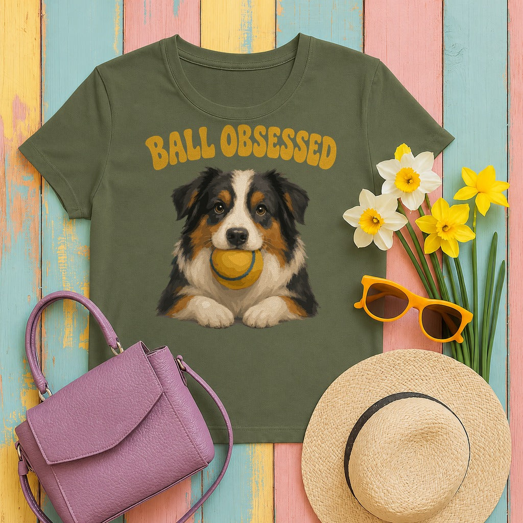 Ball Obsessed Aussie T-Shirt in Military Green