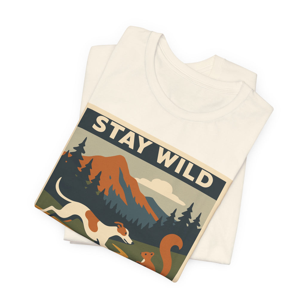 Greyhound Stay Wild Chase Squirrels Tee