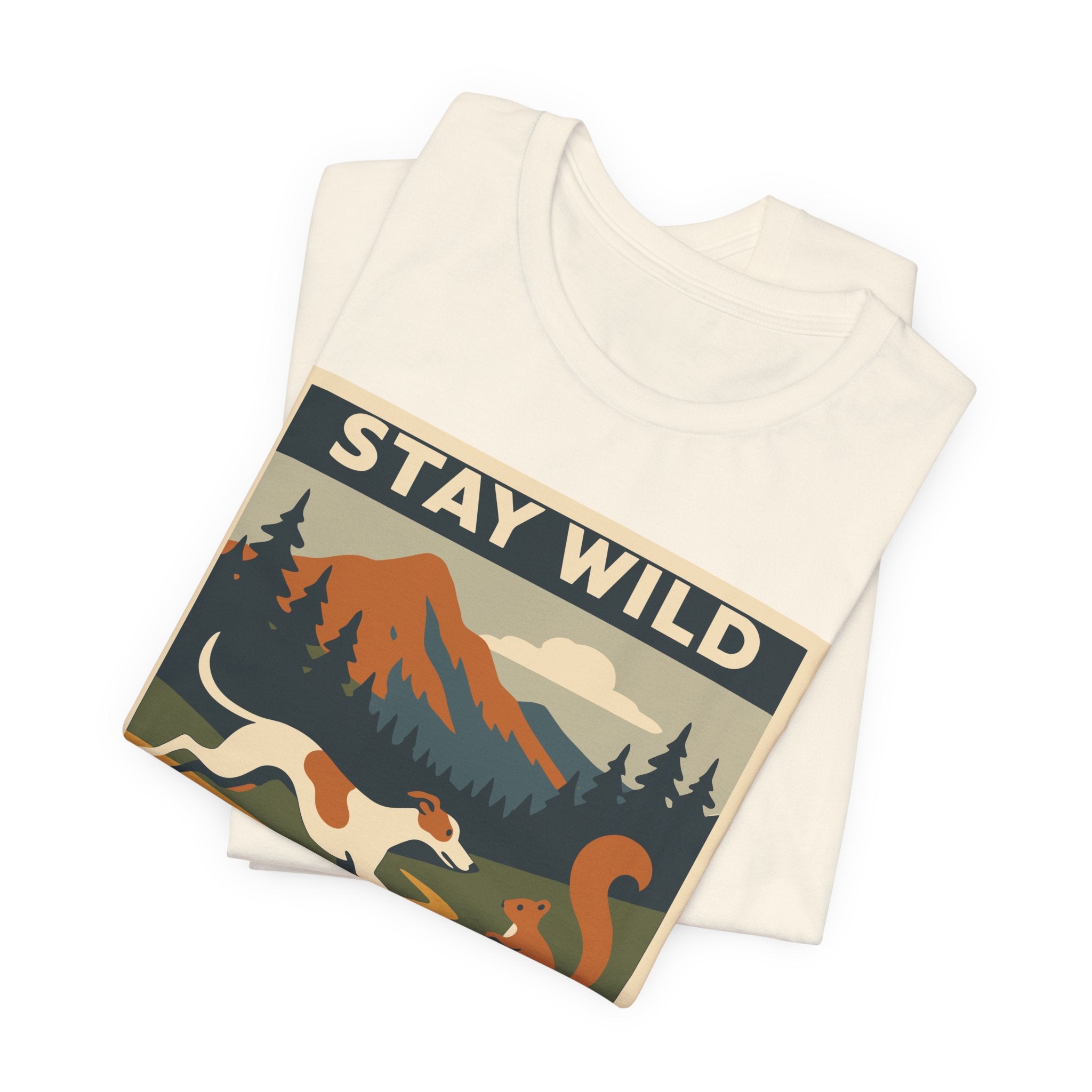 Greyhound Stay Wild Chase Squirrels Tee