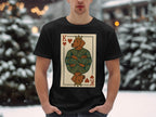 T-shirt with King of Hearts playing card graphic featuring a crowned dog.